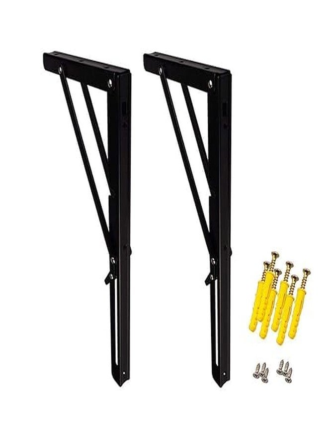 Hovico Foldable Stretch Shelf Rack Wall Mount Kitchen Microwave Oven Stand Brackets,DIY Wall Mounted Folding Table Hinge,Space Saving for Bench Table with Screws (40 CM) - Image 3